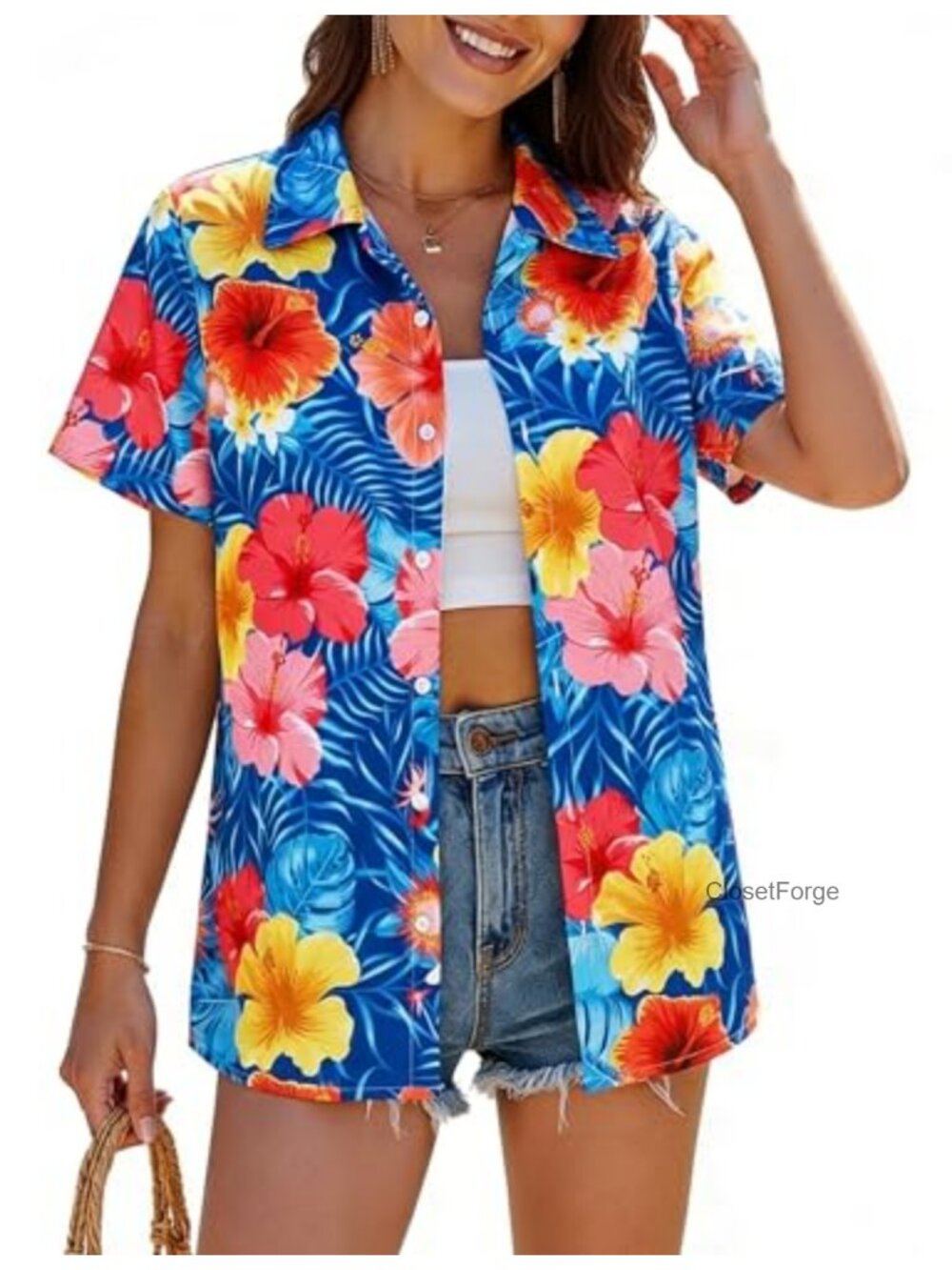 Women's Tropical Vacation Button Down Shirt
